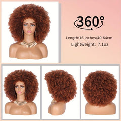 Short Fluffy African Wig Heat Resistant Synthetic Unisex Anime Fancy Funny Wig