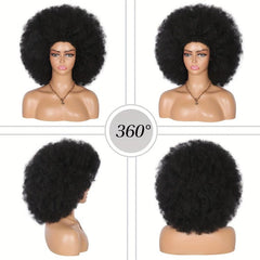 Short Fluffy African Wig Heat Resistant Synthetic Unisex Anime Fancy Funny Wig