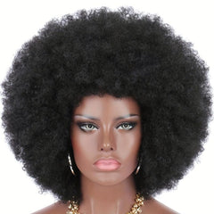 Short Fluffy African Wig Heat Resistant Synthetic Unisex Anime Fancy Funny Wig