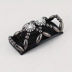 Women's Double Side Beaded Hair Comb Barrette for Hairstyles