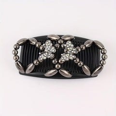 Women's Double Side Beaded Hair Comb Barrette for Hairstyles