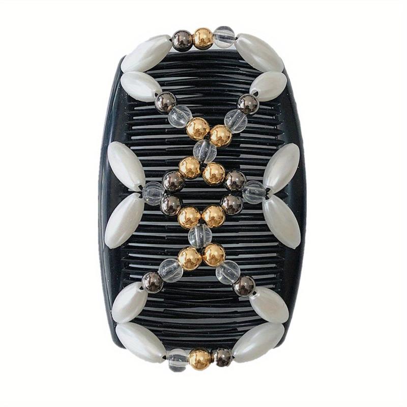 Women's Double Side Beaded Hair Comb Barrette for Hairstyles