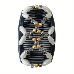 Women's Double Side Beaded Hair Comb Barrette for Hairstyles