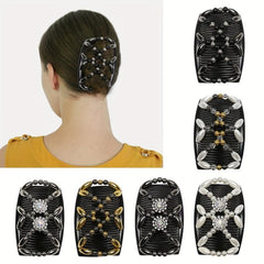 Women's Double Side Beaded Hair Comb Barrette for Hairstyles
