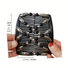 Women's Double Side Beaded Hair Comb Barrette for Hairstyles