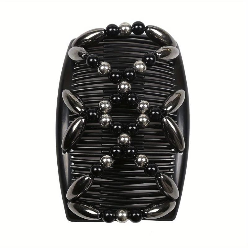 Women's Double Side Beaded Hair Comb Barrette for Hairstyles