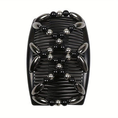 Women's Double Side Beaded Hair Comb Barrette for Hairstyles