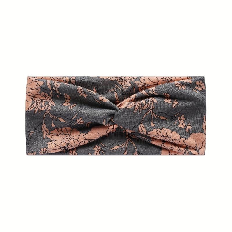 Vintage Flower Pattern Headband Elastic Non slip Wide Hairband for Women