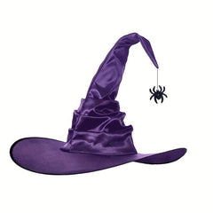 Halloween Pleated Witch Hat Spider Bat Pendant Party Witch Hat
