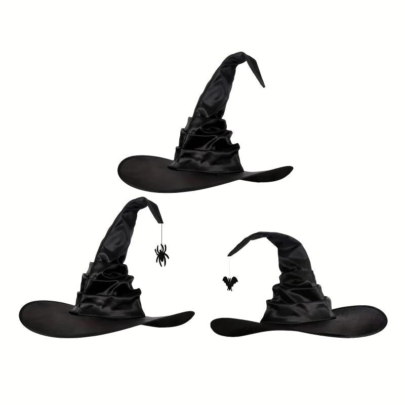 Halloween Pleated Witch Hat Spider Bat Pendant Party Witch Hat