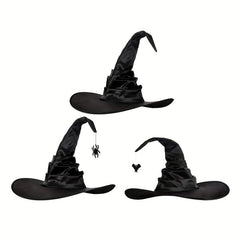Halloween Pleated Witch Hat Spider Bat Pendant Party Witch Hat
