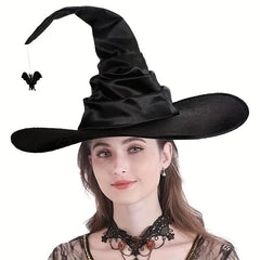 Halloween Pleated Witch Hat Spider Bat Pendant Party Witch Hat