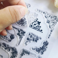 Square Flower Border Cartoon Stamp for DIY Scrapbook Album