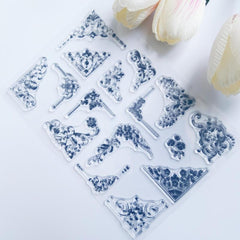 Square Flower Border Cartoon Stamp for DIY Scrapbook Album