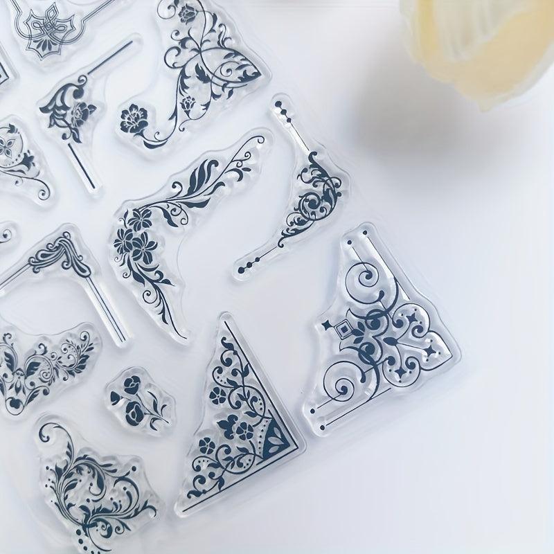 Square Flower Border Cartoon Stamp for DIY Scrapbook Album