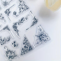Square Flower Border Cartoon Stamp for DIY Scrapbook Album