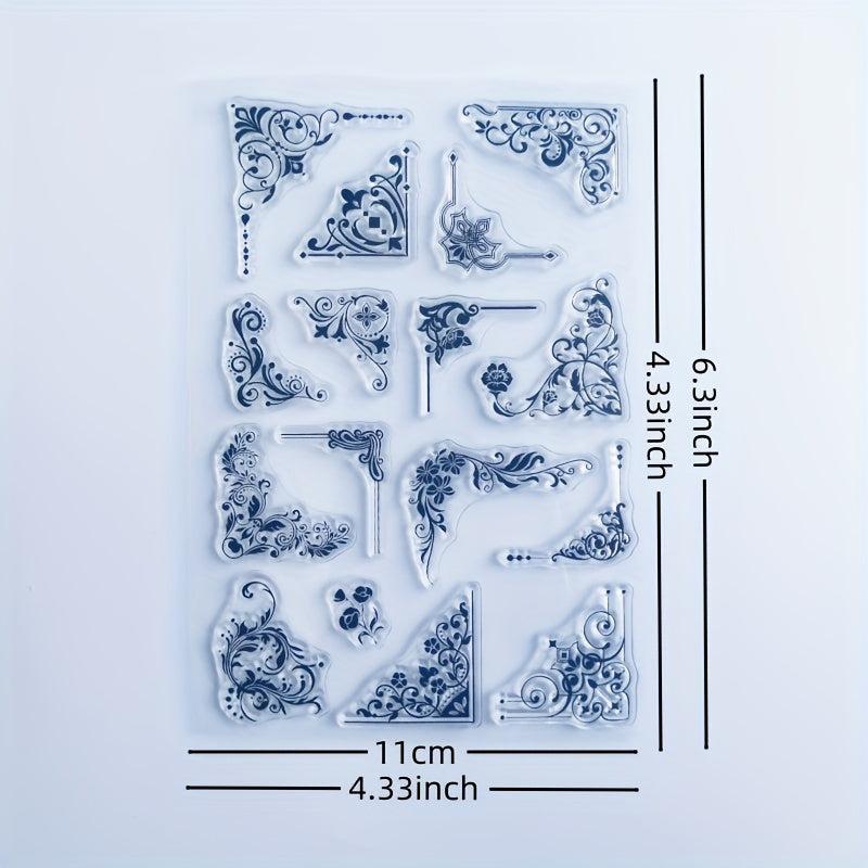 Square Flower Border Cartoon Stamp for DIY Scrapbook Album