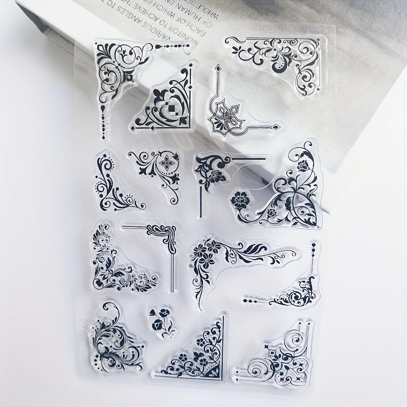Square Flower Border Cartoon Stamp for DIY Scrapbook Album