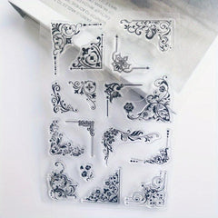 Square Flower Border Cartoon Stamp for DIY Scrapbook Album