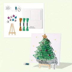 DIY Wire Drawing Filling Weaving Nail Wrapping Christmas Tree LED Lights
