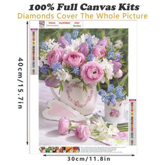 Floral Diamond Art Kit for Home Decor - Create Stunning Artwork
