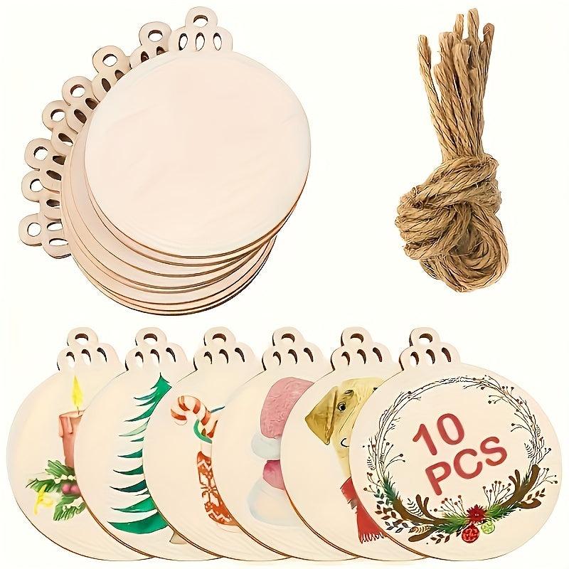 20pcs Unfinished Wooden Circles Blank Wooden Boards DIY Ornaments