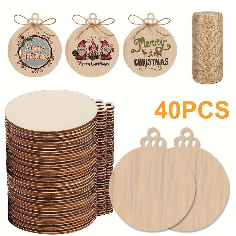 20pcs Unfinished Wooden Circles Blank Wooden Boards DIY Ornaments
