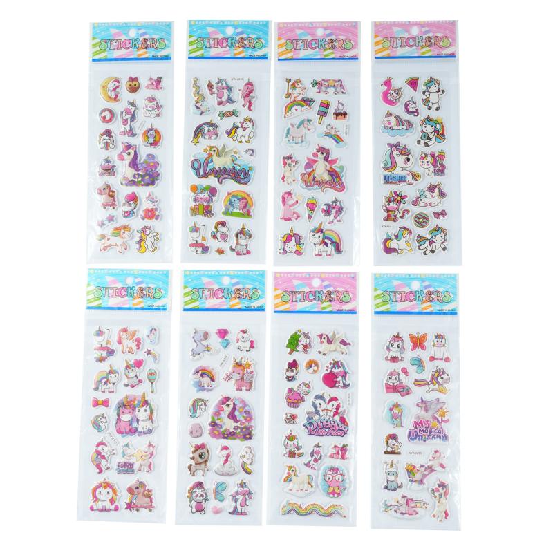8 Sheets 3D Mermaid Unicorn Butterfly Stickers