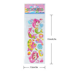 8 Sheets 3D Mermaid Unicorn Butterfly Stickers