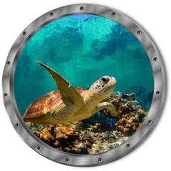 3D Sea Turtle Wall Decal for Bathroom Bedroom and More