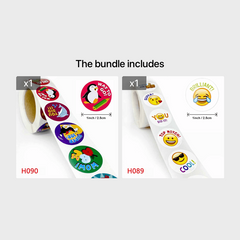 500pcs Kids Cartoon Stickers - Animal Expressions Educational DIY Reward