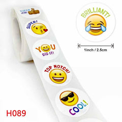 500pcs Kids Cartoon Stickers - Animal Expressions Educational DIY Reward
