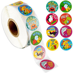 500pcs Kids Cartoon Stickers - Animal Expressions Educational DIY Reward