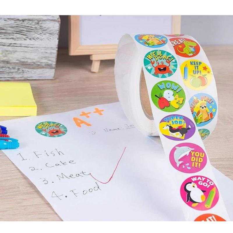 500pcs Kids Cartoon Stickers - Animal Expressions Educational DIY Reward