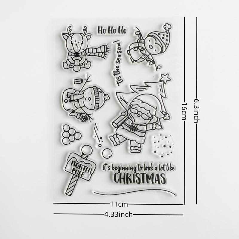 Christmas Series Cartoon Stamp for Card Making Decoration