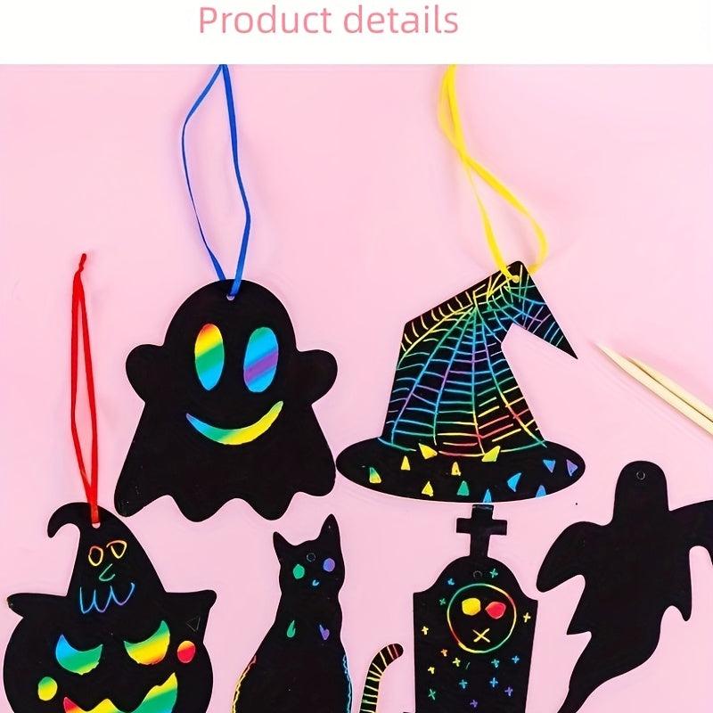 12 Styles Halloween DIY Scraping Painting Paper Art Creative Unique Accessories