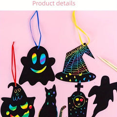 12 Styles Halloween DIY Scraping Painting Paper Art Creative Unique Accessories