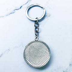 Vinyl Record Retro Music Pendant Keychain Glass Gem Alloy Key Chains