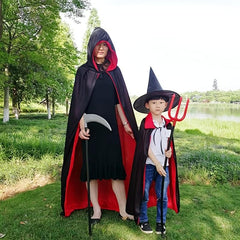 Double Layer Red Halloween Cloak Adult Makeup Props
