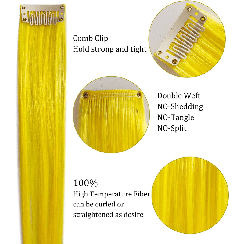 Smooth Long Straight Wig Hair Extension for Men Women Daily Party Decor