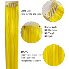 Smooth Long Straight Wig Hair Extension for Men Women Daily Party Decor
