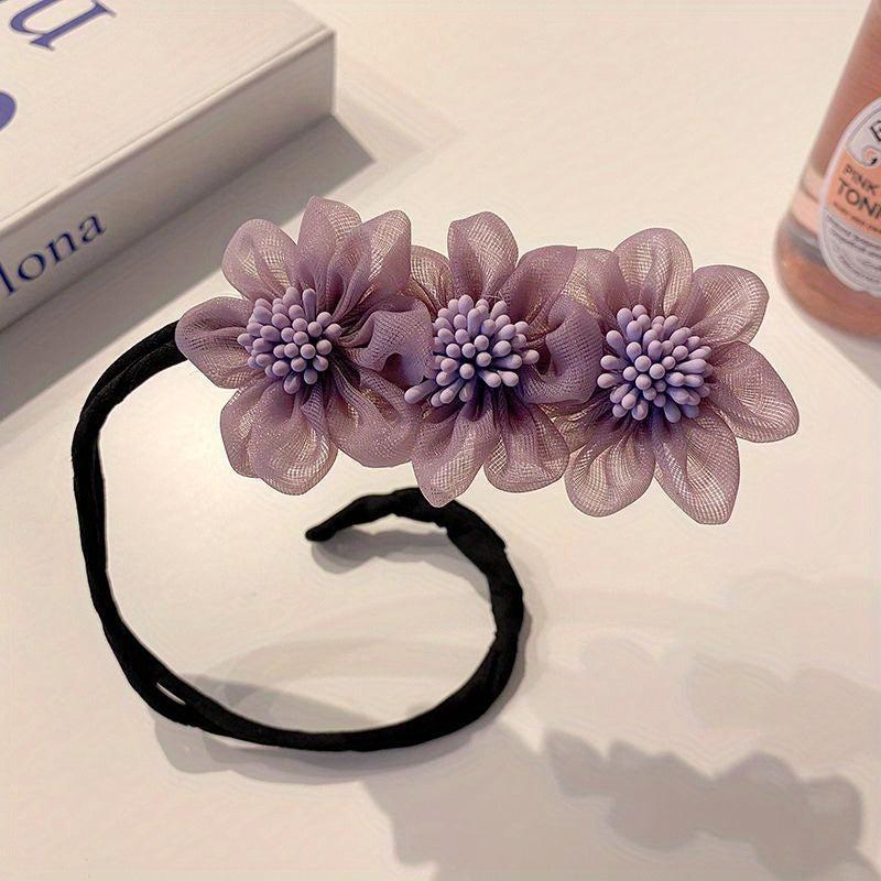 Flower Hair Accessory Fluffy Hair Ring Tie