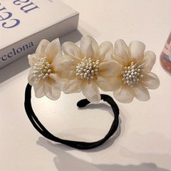 Flower Hair Accessory Fluffy Hair Ring Tie