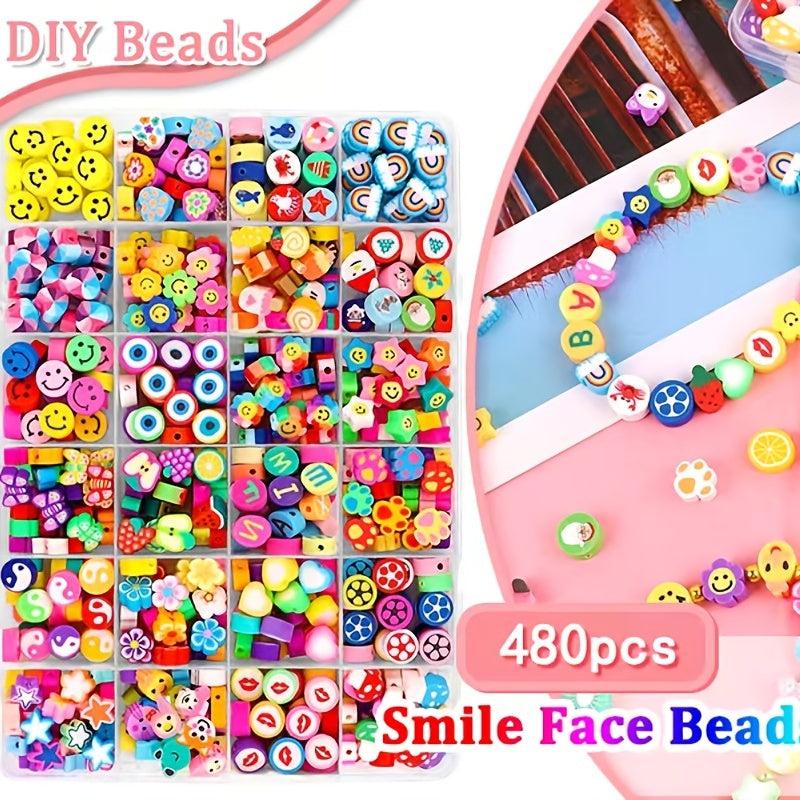 480pcs Polymer Clay Beads 24 Styles for Jewelry Making