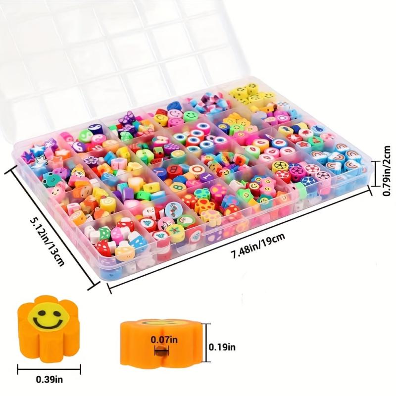 480pcs Polymer Clay Beads 24 Styles for Jewelry Making