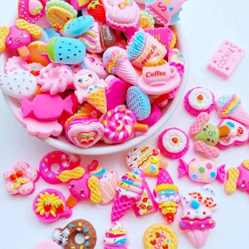 10pcs Mini Candy Cake Ice Cream Resin Cabochons DIY Craft Decoration