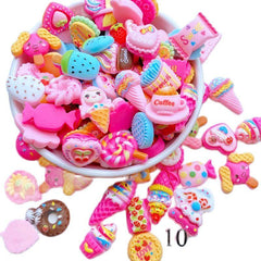 10pcs Mini Candy Cake Ice Cream Resin Cabochons DIY Craft Decoration