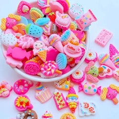 10pcs Mini Candy Cake Ice Cream Resin Cabochons DIY Craft Decoration