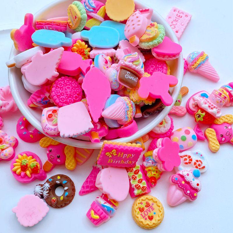 10pcs Mini Candy Cake Ice Cream Resin Cabochons DIY Craft Decoration