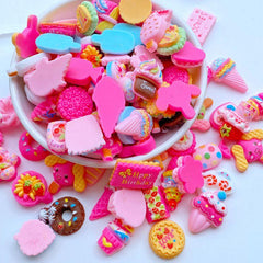 10pcs Mini Candy Cake Ice Cream Resin Cabochons DIY Craft Decoration